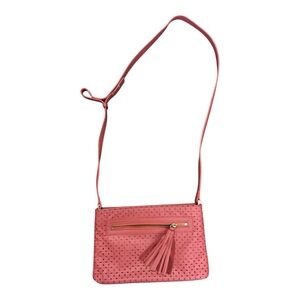 Halogen Coral Pink Perforated Crossbody Bag Tassel Nordstrom